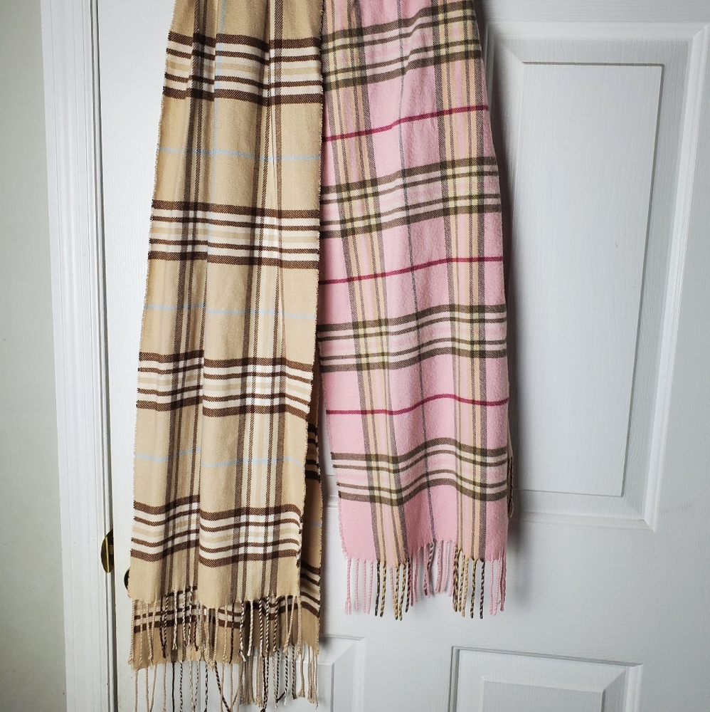 Set of 2 Scarves Cashmere Blend Italy Design